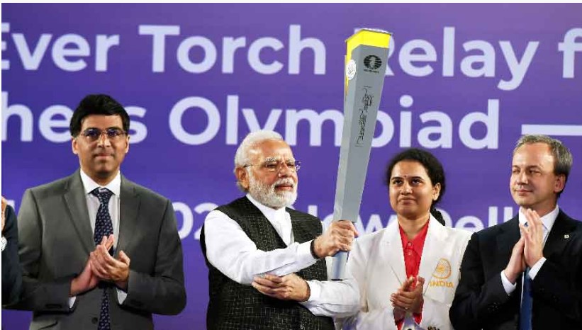 PM Modi launches torch relay for 44th Chess Olympiad